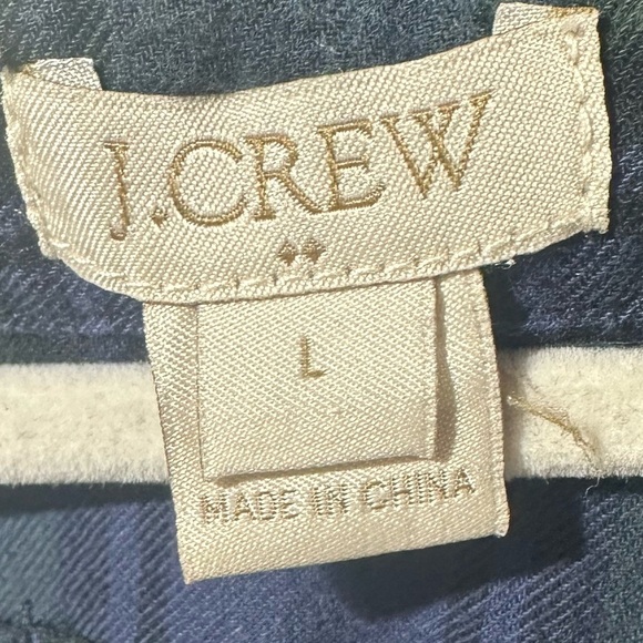 J. Crew metallic gold thread plaid half button down shirt l - Picture 7 of 8